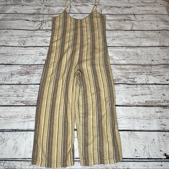 Lucca Couture Pants - Lucca Mojave Striped Linen Jumpsuit Size M